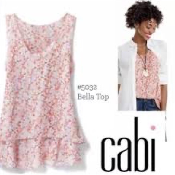 CAbi Women’s Top 5032 Bella Pink Floral Tank - Picture 2 of 11